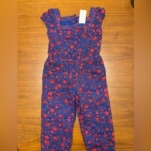 Janie & Jack Floral Blue Jumpsuit, NWT, size 3T